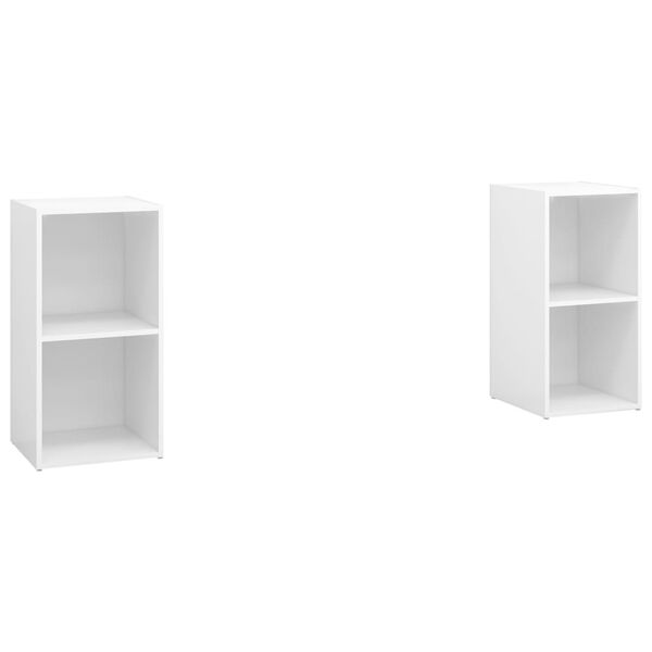 vidaXL TV Cabinets 2 pcs High Gloss White 72x35x36.5 cm Engineered Wood