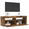 vidaXL TV Cabinet with LED Lights Smoked Oak 120x35x40 cm