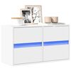 vidaXL TV Wall Cabinet with LED Lights White 80x31x45 cm