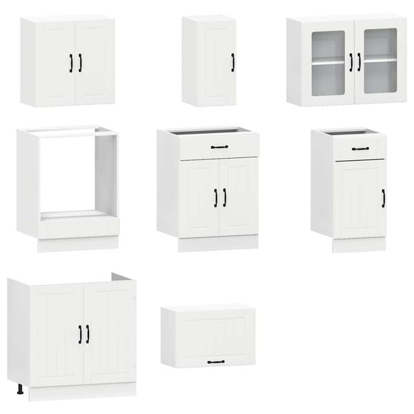 vidaXL 8 Piece Kitchen Cabinet Set Kalmar White Engineered Wood