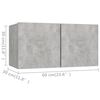 vidaXL 3 Piece TV Cabinet Set Concrete Grey Engineered Wood