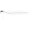 vidaXL Manual Retractable Awning with LEDs White 3.5 x 2 m
