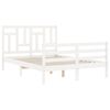 vidaXL Bed Frame without Mattress White 120x200 cm Solid Wood