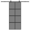 vidaXL Sliding Door with Hardware Set 90x205 cm Tempered Glass and Aluminium