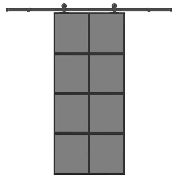 vidaXL Sliding Door with Hardware Set 90x205 cm Tempered Glass and Aluminium