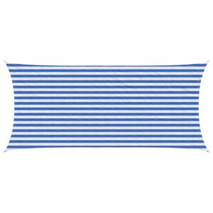 vidaXL Sunshade Sail Blue and White 2 x 4.5 m HDPE