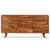 vidaXL Sideboard Solid Wood with Carved Doors 160x40x75 cm