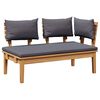 vidaXL Garden Bench 2 pcs Brown Solid Teak wood