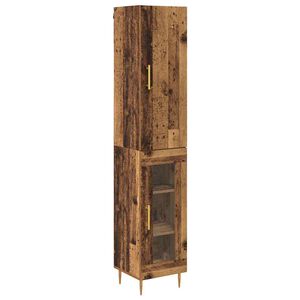 vidaXL Highboard 2 pcs Old Wood 34.5 x 34 x 180 cm Engineered Wood