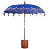 vidaXL Balinese Parasol with Base 2 pcs Blue