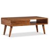 vidaXL Coffee Table Solid Wood with Carved Drawer 100x50x40 cm
