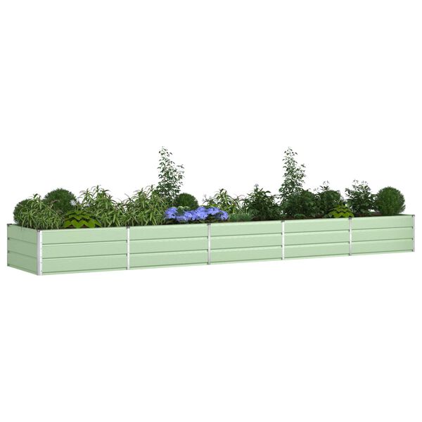 vidaXL Planter Pastel Green 480 x 100 x 45 cm Galvanised Steel