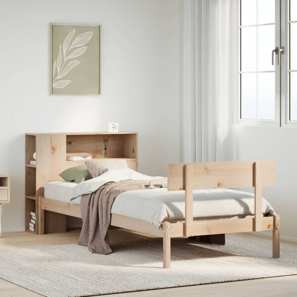 vidaXL Bookcase Bed without Mattress 90x200 cm Solid Wood Pine