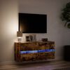 vidaXL TV Wall Cabinet with LED Lights Smoked Oak 100x31x45 cm
