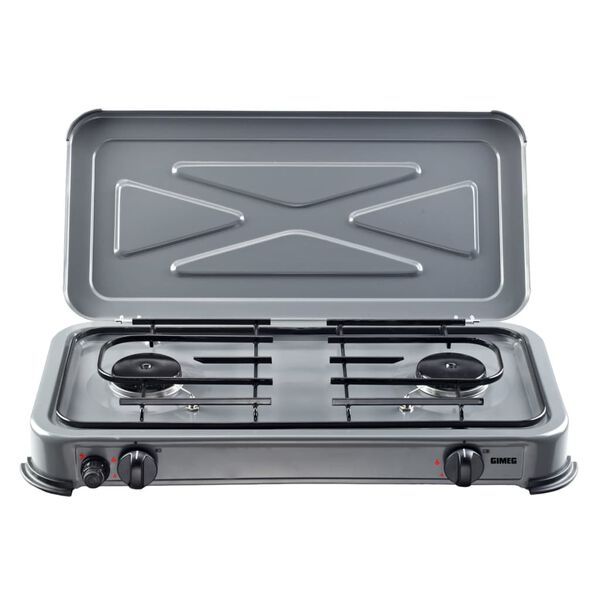 Gimeg 2-Burner Gas Cooker Steel Grey