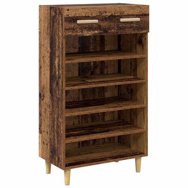 vidaXL Shoe Cabinet Plain Old Wood 60 x 35 x 105 cm Engineered Wood