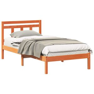 vidaXL Bed Frame Brown 100 x 200 cm Solid Pine Wood