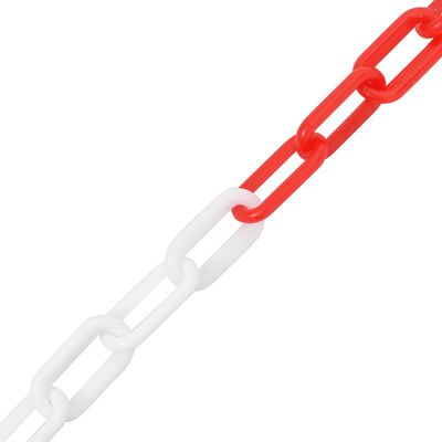 vidaXL Warning Chain Red and White 100 m Ø4 mm Plastic