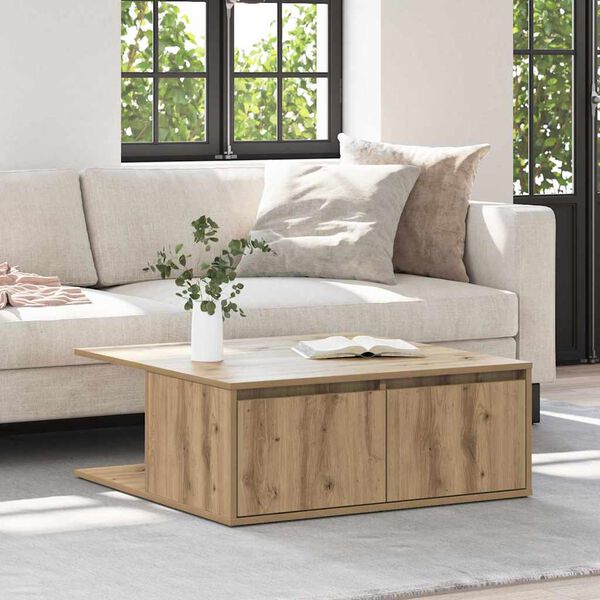 vidaXL Coffee Table Artisan oak 80 x 80 x 31 cm Engineered wood