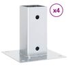 vidaXL Post Bases Square 4 pcs Silver 71x71 mm Galvanised Steel
