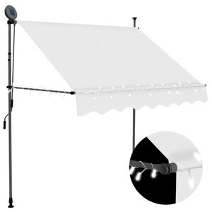 vidaXL Manual Retractable Awning with LED 100 cm Cream