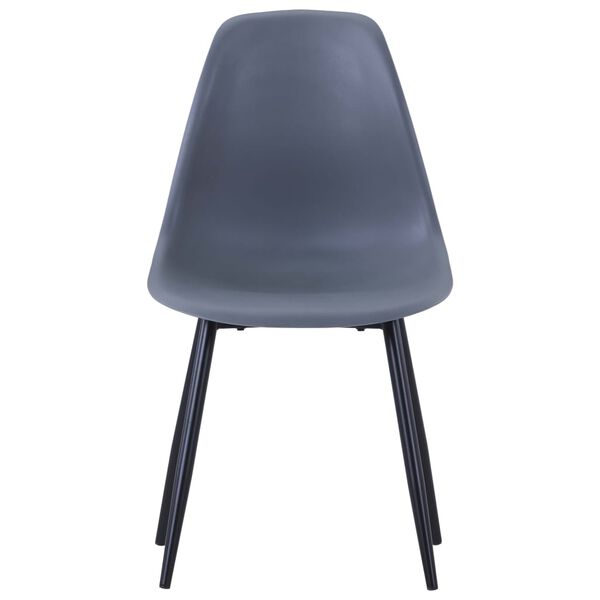 vidaXL Dining Chairs 2 pcs Grey PP