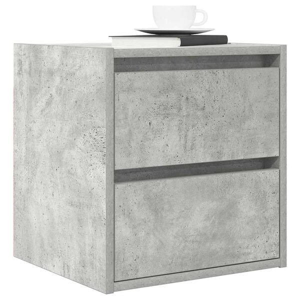 vidaXL Wall-mounted Bedside Cabinet Concrete Grey 38x34x40 cm