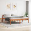 vidaXL Bed Frame with Headboard Wax Brown 180 x 200 cm Solid Pine Wood
