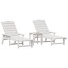 vidaXL Garden Lounge Furniture 3 pcs White 38 x 38 x 46cm Polyethylene