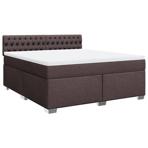 vidaXL Box Spring Bed with Mattress Dark Brown 180x200 cm Fabric