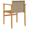 vidaXL Garden Chairs with Cushions 2 pcs Beige Poly Rattan&Solid Wood