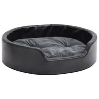 vidaXL Dog Bed Black and Dark Grey 69x59x19 cm Plush and Faux Leather