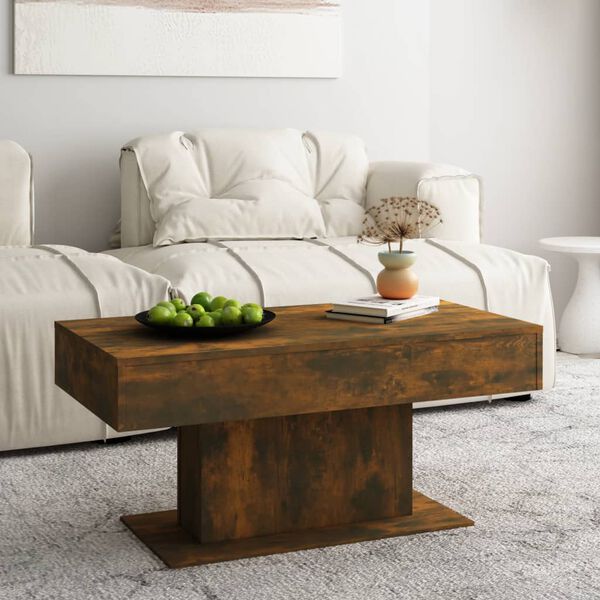 vidaXL Coffee Table Smoked Oak 96x50x45 cm Engineered Wood