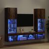 TV Wall Units with LED Wall-mounted 5 pcs Old wood 40.5 x 30 x 102 cm