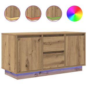 vidaXL TV Cabinet with LED Lights Artisan Oak 100x41x50 cm