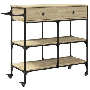 vidaXL Kitchen Trolley Sonoma Oak 105x42x95 cm Engineered Wood