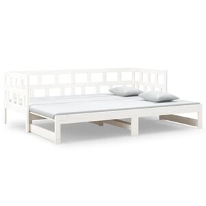 vidaXL Pull-out Day Bed without Mattress White 2x(90x200) cm