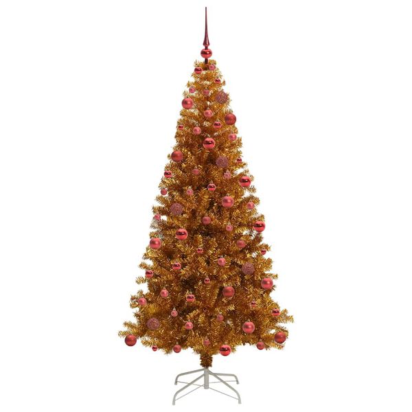 vidaXL Christmas Tree with 300 LEDs with Stand Gold 180 cm PET