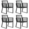 vidaXL 5 Piece Garden Dining Set Black PVC Rattan