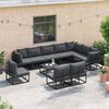 vidaXL Garden Sofa Set with Cushion 10 pcs Black Aluminium