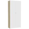 vidaXL Storage Cabinet White and Sonoma Oak 80x35.5x180 cm Engineered Wood