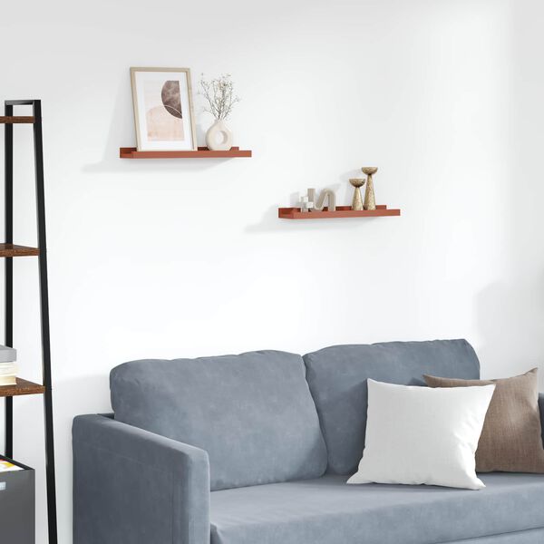 vidaXL Wall Shelf with Shelf 2 pcs Red 40 x 9 x 3 cm Engineered Wood