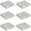 vidaXL Pyramid Fence Post Caps 6 pcs Galvanised Metal 91x91 mm