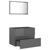 vidaXL 2 Piece Bathroom Furniture Set High Gloss Grey Engineered Wood
