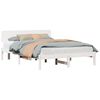vidaXL Bed Frame with Headboard White 140 x 200 cm Solid Pine Wood