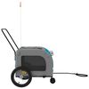 vidaXL Pet Bike Trailer Blue and Grey Oxford Fabric and Iron