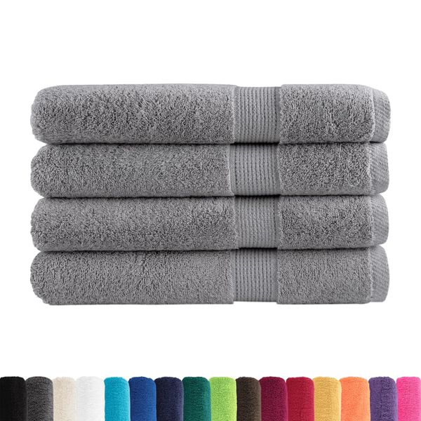 vidaXL Premium Towels "SOLUND" 4 pcs Grey 100x200 cm 600 gsm