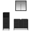 vidaXL Bathroom Furniture Set 3 pcs Black Oak Engineered Wood