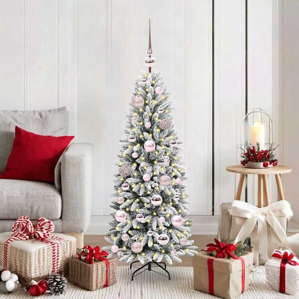 vidaXL Artificial Christmas Tree with 150 LEDs with Stand White 120 cm
