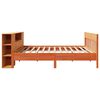 vidaXL Bookcase Bed without Mattress Wax Brown 200x200cm Solid Wood Pine